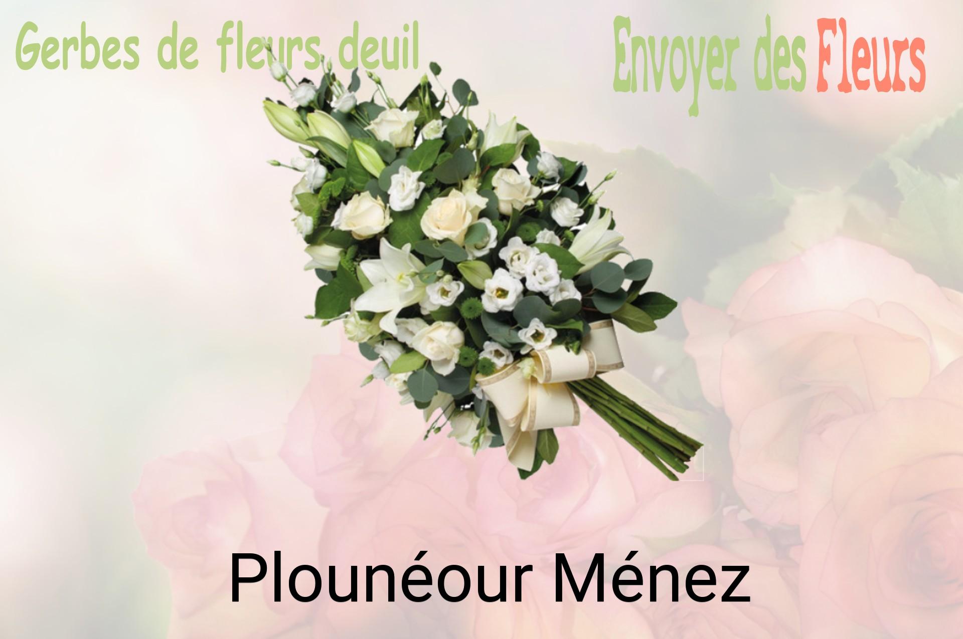 Gerbe de fleurs de deuil livrée à Plounéour-Ménez